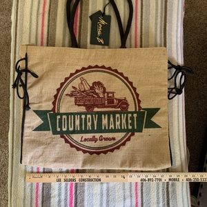 Mona B Tote/Grocery Burlap Bag.